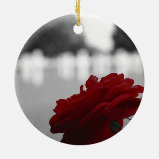 Cemetery & Red Rose - Herdenkingsdag Keramisch Ornament (Achterkant)