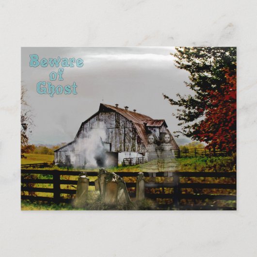 *~* Cemetery Spooky BEWARE of Ghost HALLOWEEN Briefkaart (Voorkant)