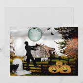 *~* Cemetery Spooky WALKING DODE HALLOWEEN-KAART (Voorkant / Achterkant)
