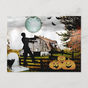 *~* Cemetery Spooky WALKING DODE HALLOWEEN-KAART Briefkaart