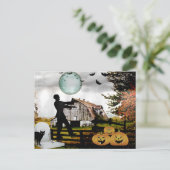 *~* Cemetery Spooky WALKING DODE HALLOWEEN-KAART Briefkaart (Staand voorkant)