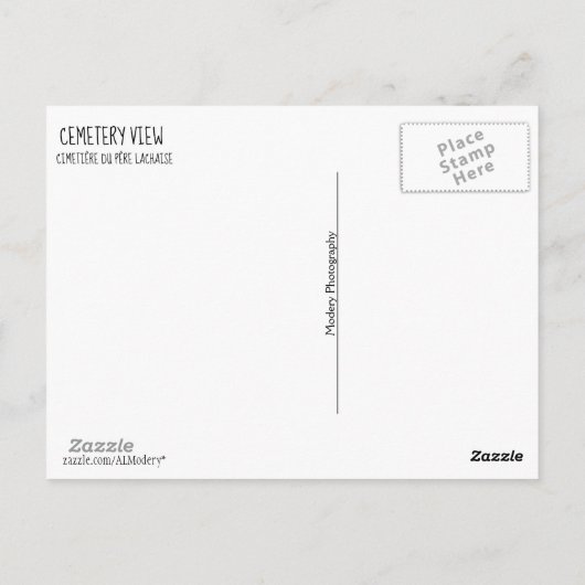 Cemetery-Uitzicht met tekst Briefkaart (Achterkant)