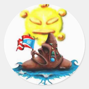 cemi y sol Taino Ronde Sticker