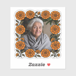 Cempasúchil Ofrenda Con Foto Día de Muertos Sticker