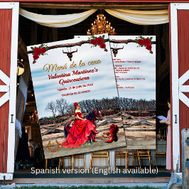 Cena de Mascarada de Quinceañera en el Rancho Menu