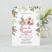 Cena De Navidad Christmas Cocktails Holiday Party Kaart (Staand voorkant)