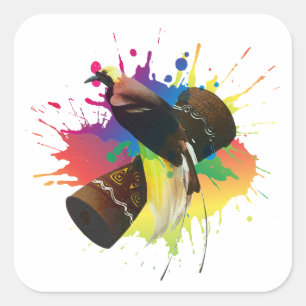 Cendrawasih De paradijsvogel kleurrijk Vierkante Sticker