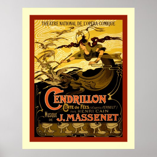 Cendrillon ~ Frans theater Adverteren Poster (Voorkant)