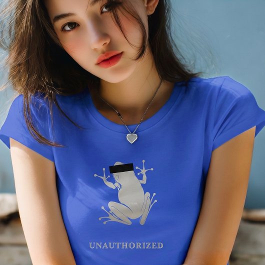 Censored Silver Frog Unauthorized Custom Text T-shirt