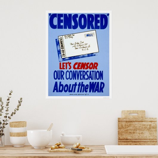 Censorgesprek WWII 1941 WPA Poster (Keuken)