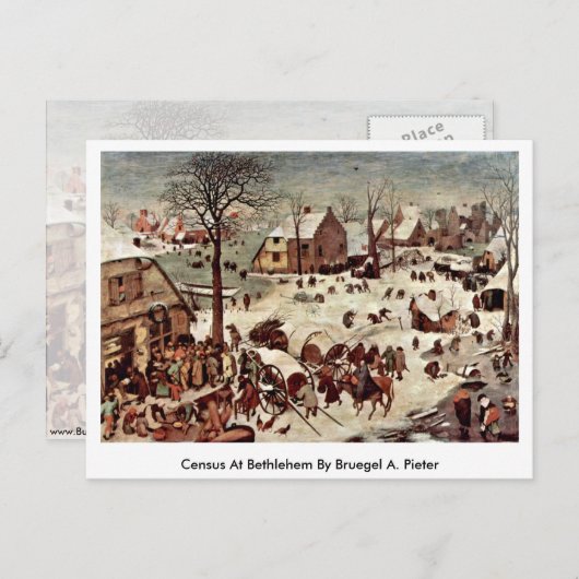 Census at Bethlehem by Bruegel A. Pieter Briefkaart (Voorkant / Achterkant)