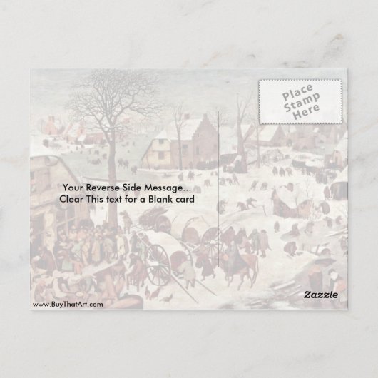 Census at Bethlehem by Bruegel A. Pieter Briefkaart (Achterkant)