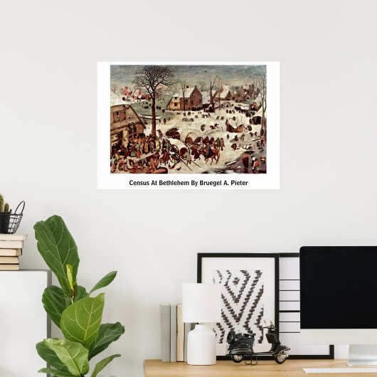 Census at Bethlehem by Bruegel A. Pieter Poster (Thuiskantoor)