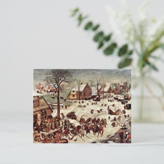 Census at Bethlehem by Bruegel D. Ä. Pieter Briefkaart (Staand voorkant)