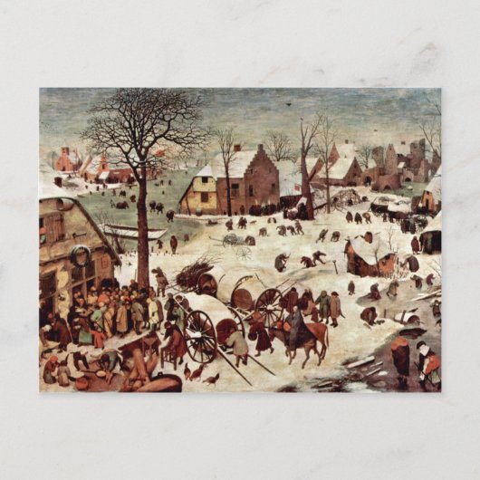 Census at Bethlehem by Bruegel D. Ä. Pieter Briefkaart (Voorkant)