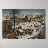 Census at Bethlehem by Pieter Bruegel Poster (Voorkant)