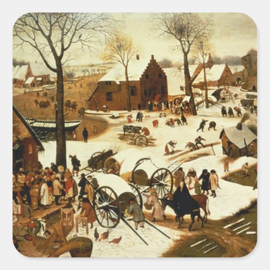 Census at Bethlehem, c.1566 Vierkante Sticker (Voorkant)
