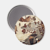 Census at Bethlehem, Detail by Bruegel D. Ä. Piete Magneet (Voorkant / Achterkant)