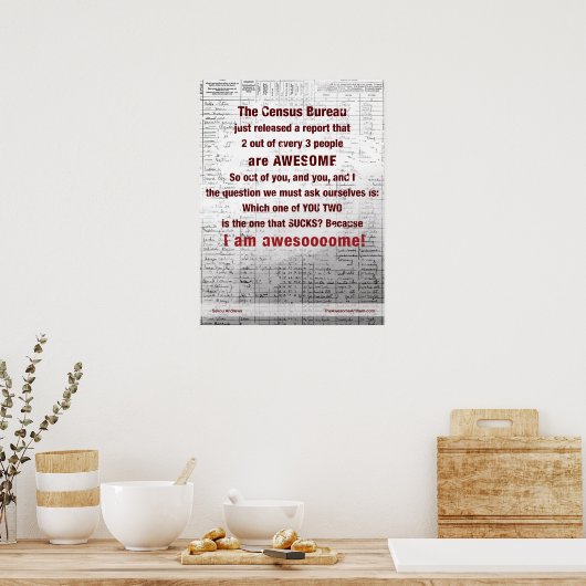 "CENSUS BUREAU" Geweldige Poste (Confidentie/Swagg Poster (Keuken)