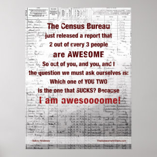 "CENSUS BUREAU" Geweldige Poste (Confidentie/Swagg Poster