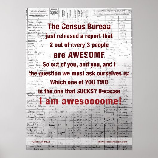 "CENSUS BUREAU" Geweldige Poste (Confidentie/Swagg Poster (Voorkant)