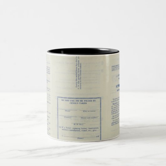 Census Record Mug Tweekleurige Koffiemok (Center)