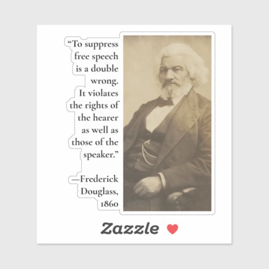 Censuur citaat Frederick Douglass vrije meningsuit Sticker (Vel)