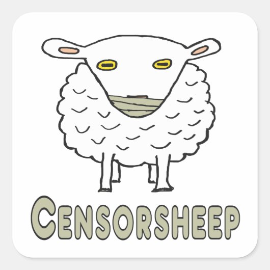 censuur vierkante sticker (Voorkant)