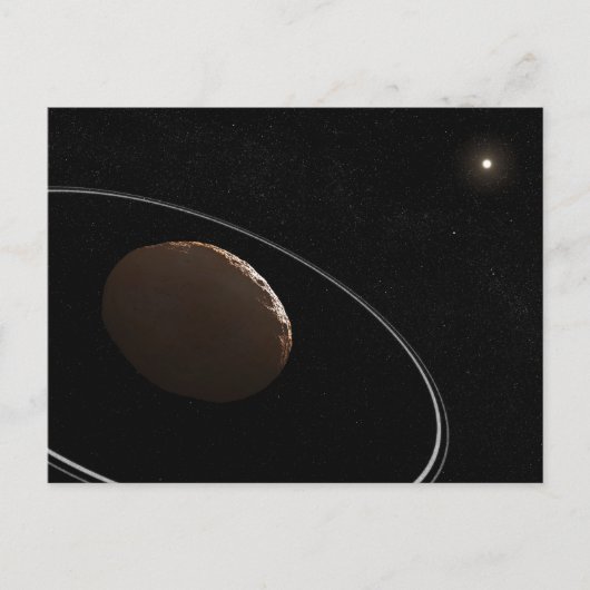 Centaur 1099 Chariklo en zijn ringen. Briefkaart (Voorkant)