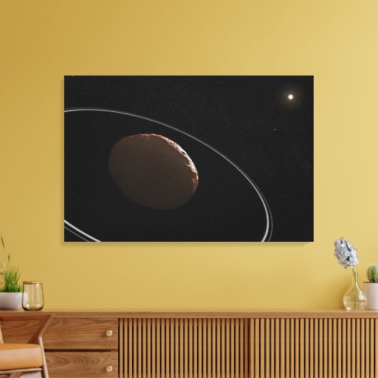 Centaur 1099 Chariklo en zijn ringen. Canvas Afdruk (Insitu (Woonkamer))