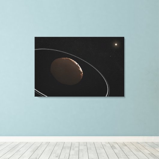 Centaur 1099 Chariklo en zijn ringen. Canvas Afdruk (Insitu (Houten vloer))