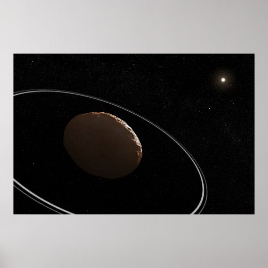 Centaur 1099 Chariklo en zijn ringen. Poster (Voorkant)