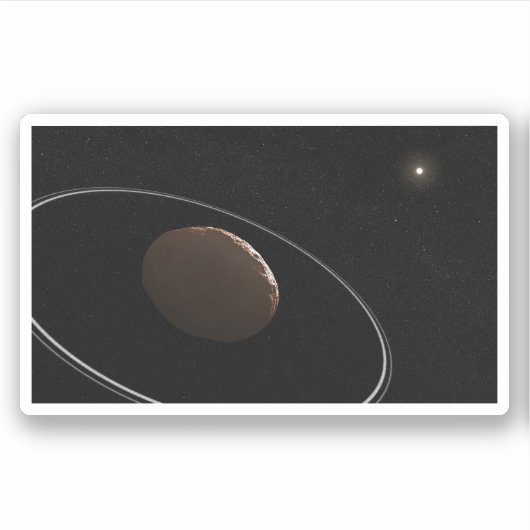 Centaur 1099 Chariklo en zijn ringen. Sticker (Voorkant)