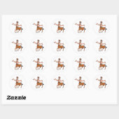 Centaur Mythical Half Man Paardencreatie Ronde Sticker (Vel)