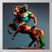 Centaur with colors - Gen AI Poster (Voorkant)
