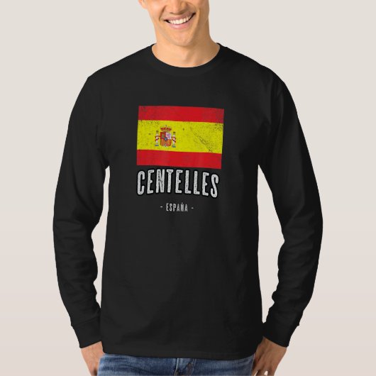 Centelles Spain Es Flag City Bandera Ropa T-shirt (Voorkant)