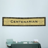 "CENTENARIAN" 100e Birthday Black/Gold Pattern Spandoek (Beurs)