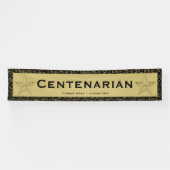 "CENTENARIAN" 100e Birthday Black/Gold Pattern Spandoek (Horizontaal)