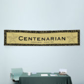 "CENTENARIAN" 100e Birthday Black/Gold Pattern Spandoek (Beurs)