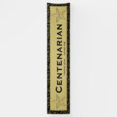 "CENTENARIAN" 100e Birthday Black/Gold Pattern Spandoek (Verticaal)