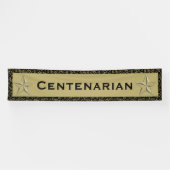 "CENTENARIAN" 100e verjaardag zwart/goudnummer Spandoek (Horizontaal)