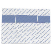 Centenarian Blauw/Wit Typografie Patroon - 100th Groot Cadeauzakje (Achterkant)