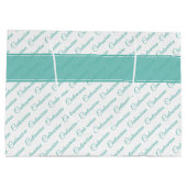 Centenarian Blauwgroen/Witte Typografie Patroon -  Groot Cadeauzakje (Achterkant)