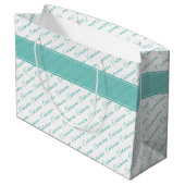 Centenarian Blauwgroen/Witte Typografie Patroon -  Groot Cadeauzakje (Achterkant Gekanteld)