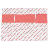 Centenarian Coral / White Typography Patroon - 100 Groot Cadeauzakje (Achterkant)