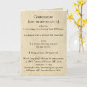 Centenarian Dictionary Betekenis Happy 100th Kaart (Gele Bloem)