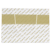 Centenarian Goud/Wit Typografie Patroon - 100th Groot Cadeauzakje (Achterkant)