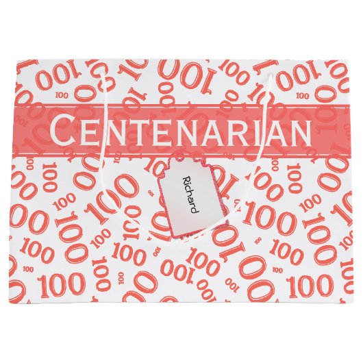 Centenarian, koraal 100 Random Number Pattern Groot Cadeauzakje (Voorkant)