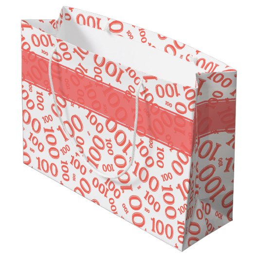 Centenarian, koraal 100 Random Number Pattern Groot Cadeauzakje (Achterkant Gekanteld)