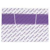 Centenarian Paarse/Witte Typografie Patroon 100th Groot Cadeauzakje (Achterkant)